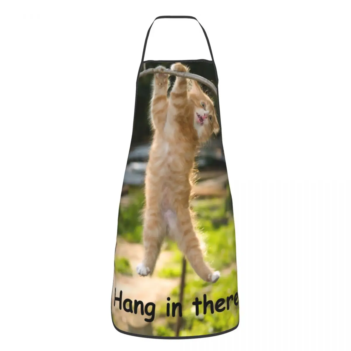 Custom Hang In There Cat Poster Funny Aprons for Women Men Adult Unisex Kitchen Chef Bib Tablier Cuisine Cooking Baking Painting