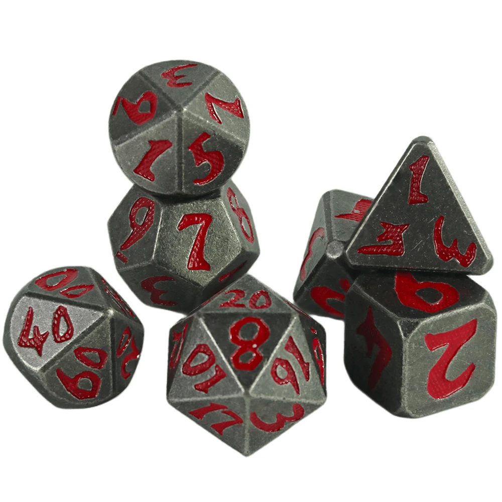 Metal Dice Set Polyhedral Digital Glow In The Dark for Boardgame As Souvenirs/Gift Entertainment Game Dice