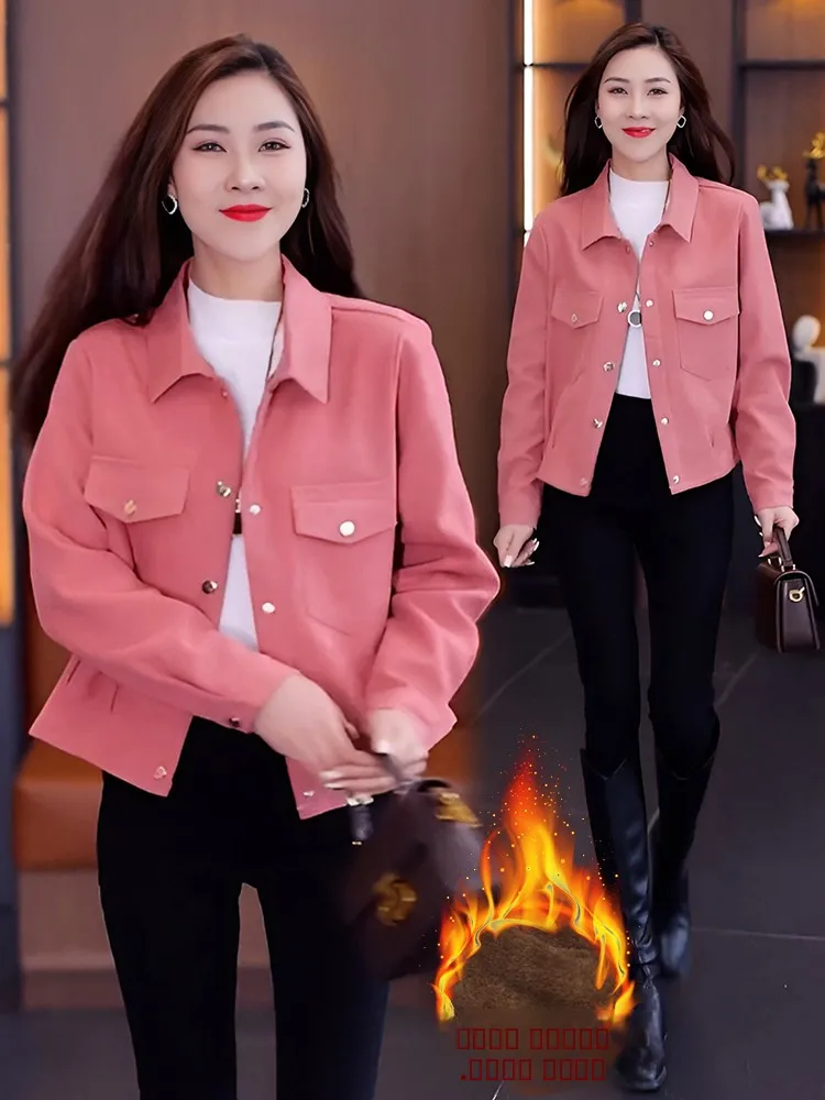 Elegancki płaszcz z podszewką, ocieplany, z krótkim rękawem, damski, zimowy, nowy model 2026, dojazdy do pracy, długi płaszcz.