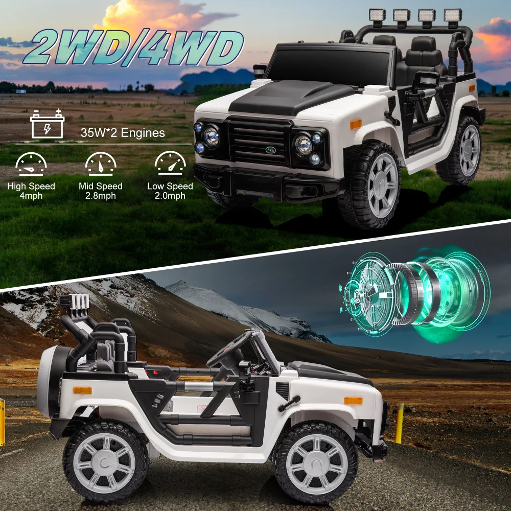 12v7a 30w*2 Four-wheel drive leather seat one button start,forward and backward, high and low speed,  music, front light