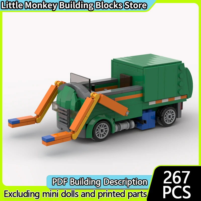Popular Animated Series Model MOC Building Bricks Garbage Truck Modular Technology Children Holiday Gifts Assemble Toys Suit