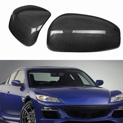 Mirror Cover For Mazda RX-8 RX8 2004-2011 Carbon Fiber Car Exterior Door Side Rear View Caps Reverse Shell Rearview Case Add On