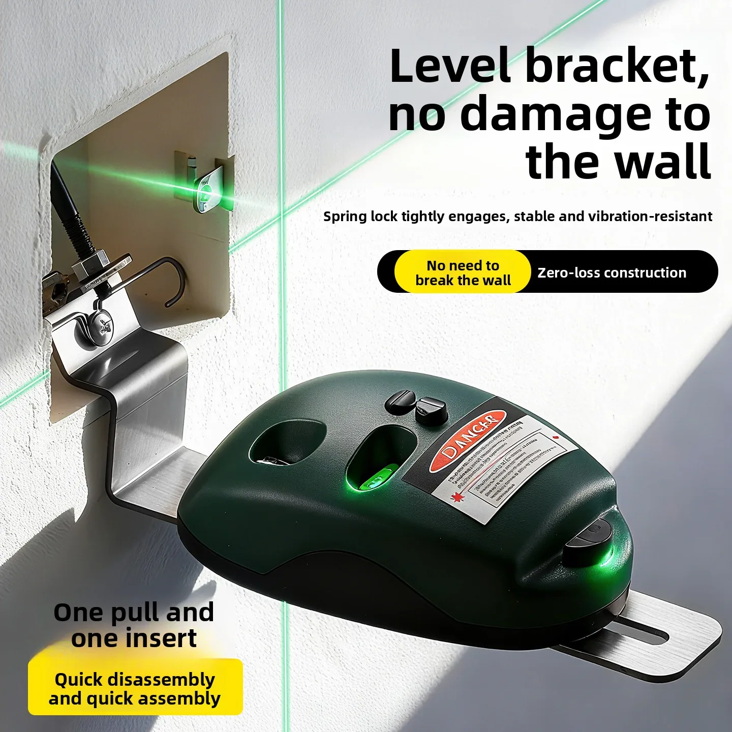 

Wall-mounted Shelf Level Bracket, Wall-free Infrared Laser Wire Box Rangefinder Level Bracket