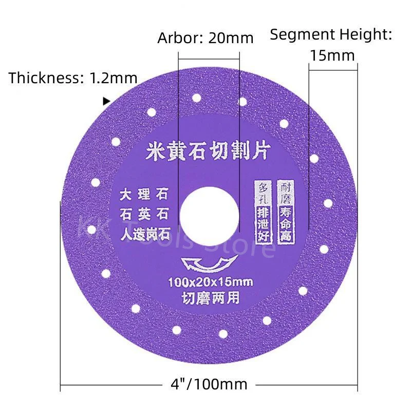 4 Inch Porcelain Cutting Disc Stone Granite Marble Diamond Disc 100mm Grinder Blade Vacuum Brazed Quartz Tile Cutting Tools