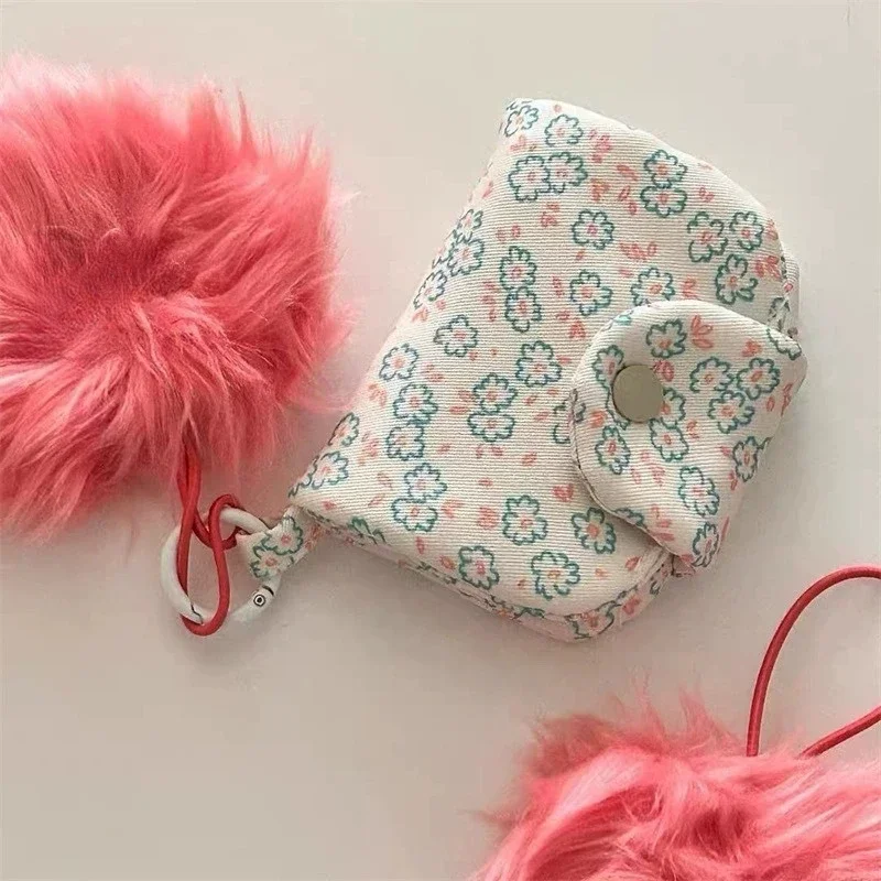 Monedero bonito para estudiante, tarjetero sencillo Floral de moda coreana, tarjetero para niñas, bolsa de almacenamiento pequeña y bonita portátil, 1 ud.