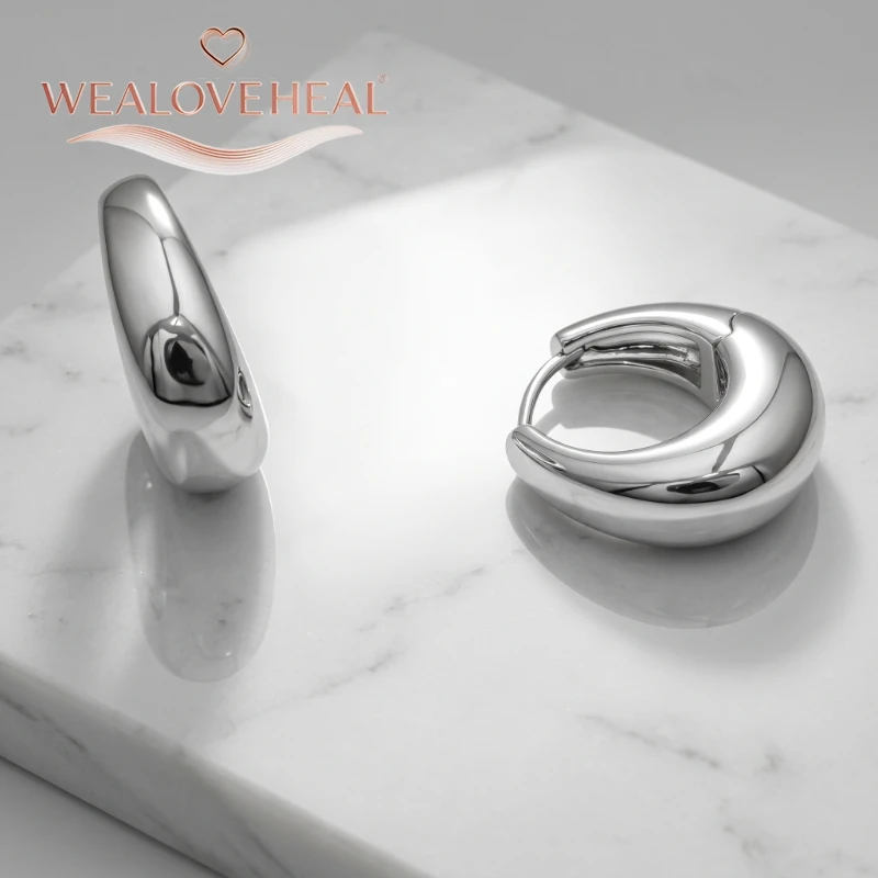 ohrringe damen, ohrringe, Rhodium-Plattierte Messing Geometrische Kleine Creolen für Damen 2026 Trendige Einfache Huggie Runde Ohrringe Geburtstags-Party Schmuck Geschenk – Detail 16