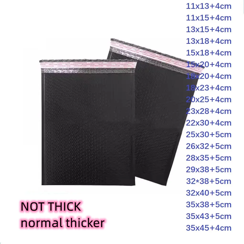 not thick Black Color Small Big Bubble Bags for Packing Envelope Mail  Bubble Mailer for Small Business Packaging Shipping Wrap