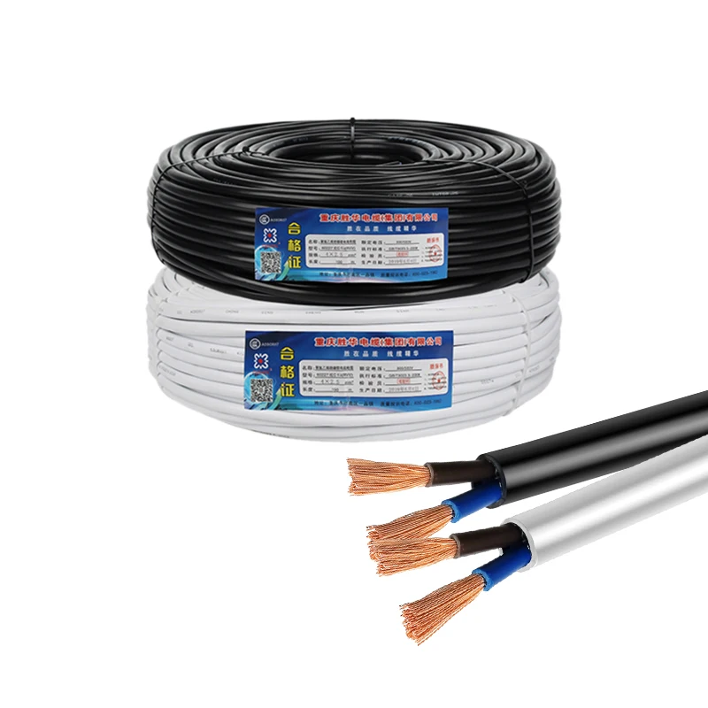 2 Core 2.5mm Copper Conductors Royal Cord RVV Flexible Cable Power Cable PVC Insulation Stranded Type Electrical Wire