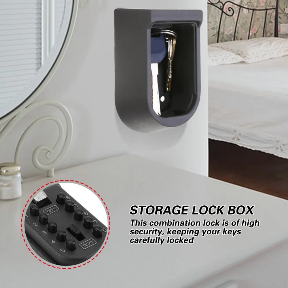 Home supply Aluminum alloy Key Box Wall mounted Keypad type Password Box Password lock Sturdy build Key Storage Hotel use