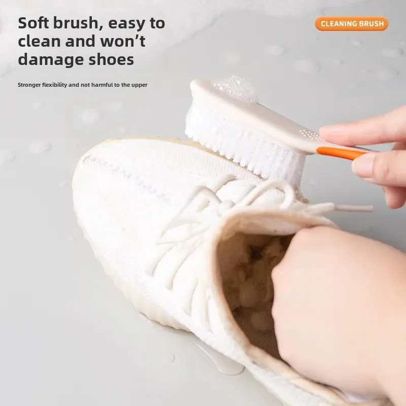 Multifunctional Long Handle Soft Bristle Shoe Brush Color Blocking Waterproof Shoe Cleaning Brush Home Use Board Brush Laundry B