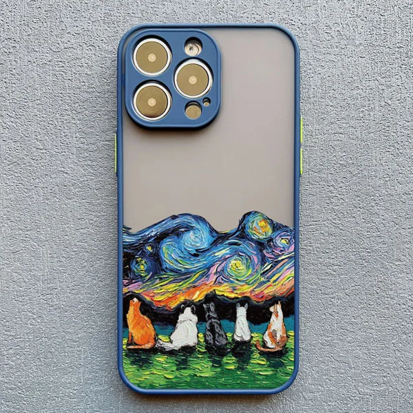Interessante Ölgemälde-Handyhülle für iPhone 17 16 15 14 Pro Max Plus 13 12 Mini 11 Pro Max XS XR X Plus mit Cartoon-Hundemotiven – Detail 9
