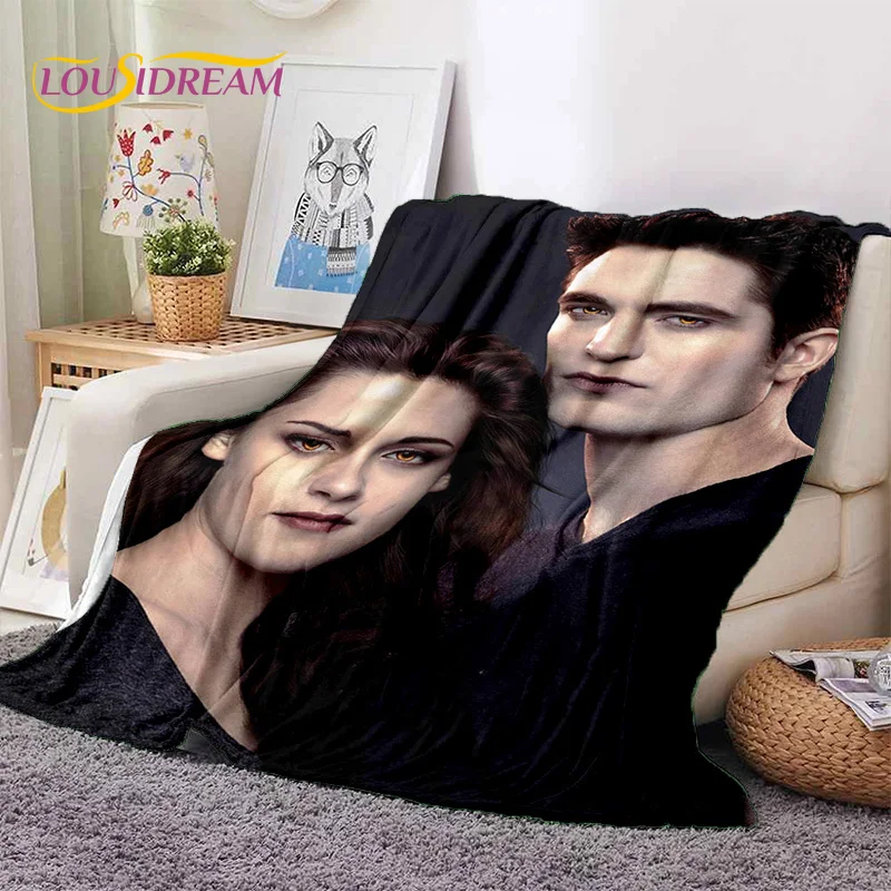 

3D The Twilight Saga Edward Bella Blanket,Soft Throw Blanket for Home Bedroom Bed Sofa Picnic Travel Office Cover Blanket Kids