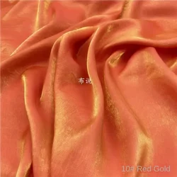 Glazed Satin Fabric Orange Red Slightly Shiny Skirt Shirt Fabric Wholesale Cloth for Diy  By The Meter Material