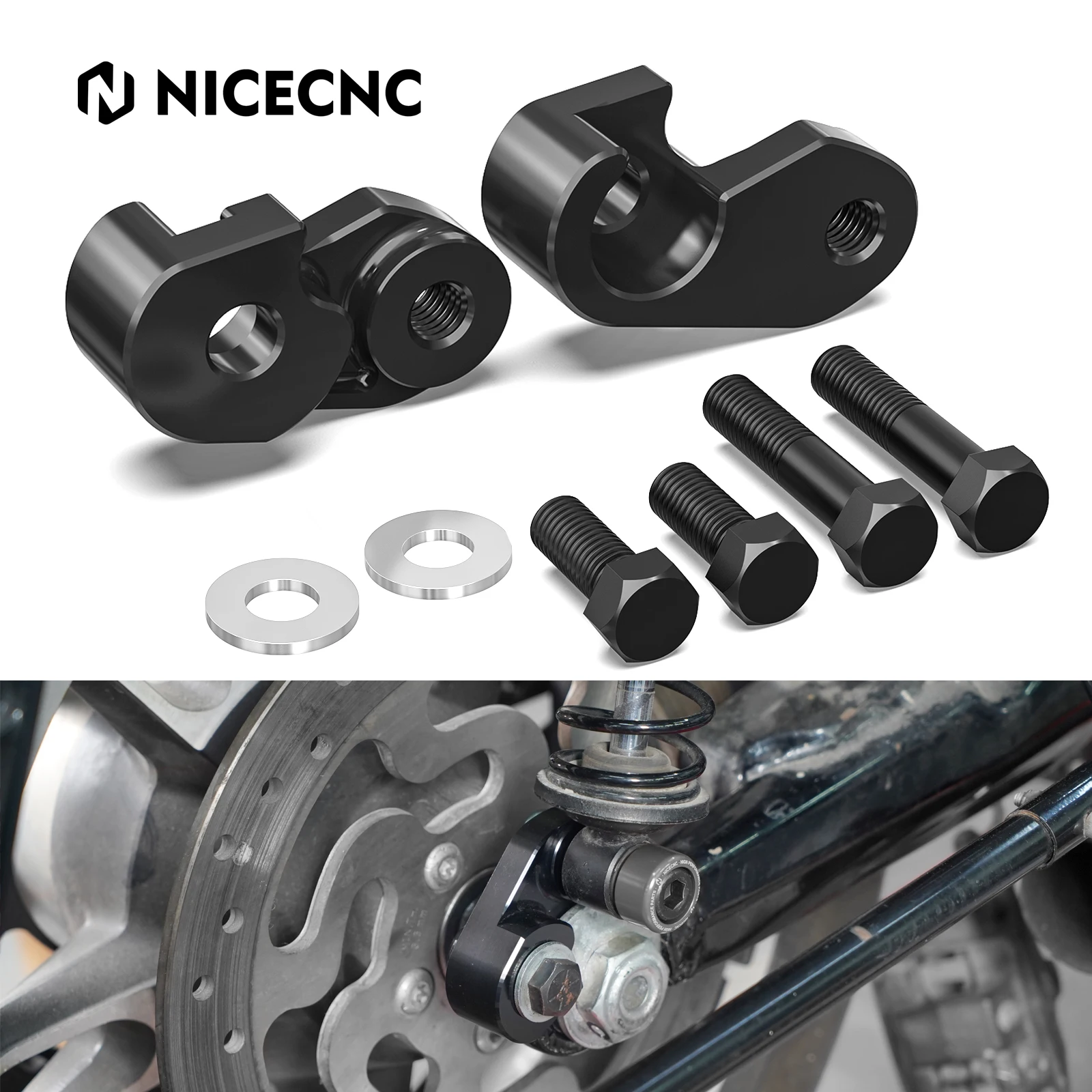 

For 2017-2022 Harley Road King FLHR Shock Lift Bracket 1" Rear Suspension Risers for Road King Special 2017-2024 FLHP 2017-2020