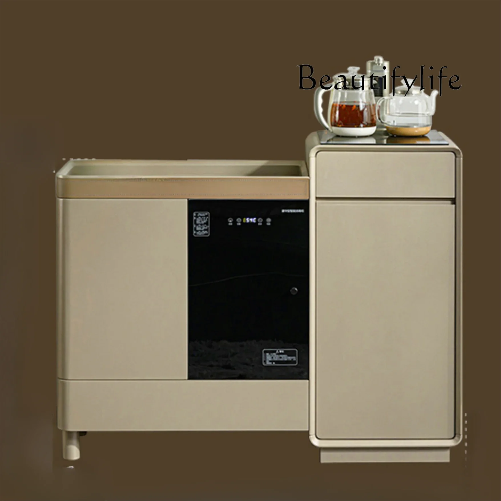 Tea bar machine integrated cabinet  light luxury  living room tea making multi-functional voice drinking water meal side cabinet