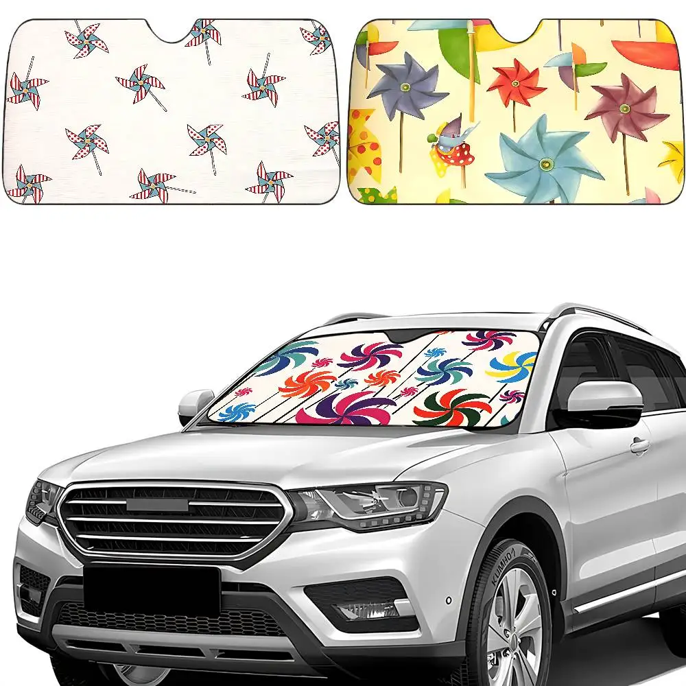 

Paper Pinwheel Car SunShade Windscreen Front Window Visor 70x130cm Sun Visor Solar Protect Plaid Gift Novelty Car
