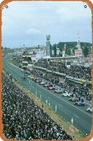 Metal Tin Sign  - Start of the 1966 Le Mans 24 hours race - Poster Metal Plaque Cafe, Bar, Home Wall Decor-Aluminum