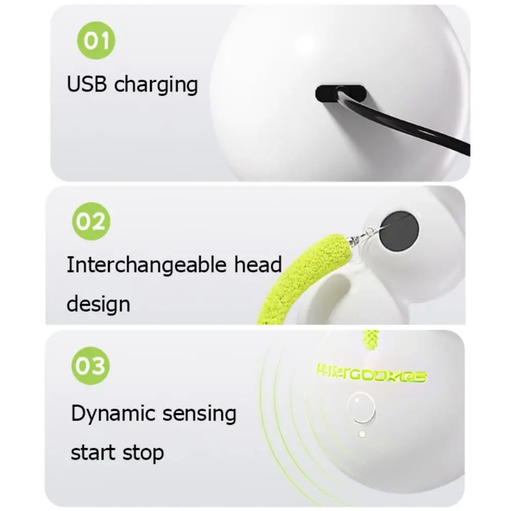 

USB Rechargeable Cat Caterpillar Toy Suction Cup Intelligent Sensing Interactive Cat Toy Automatic with Tail Electric Cat Toy