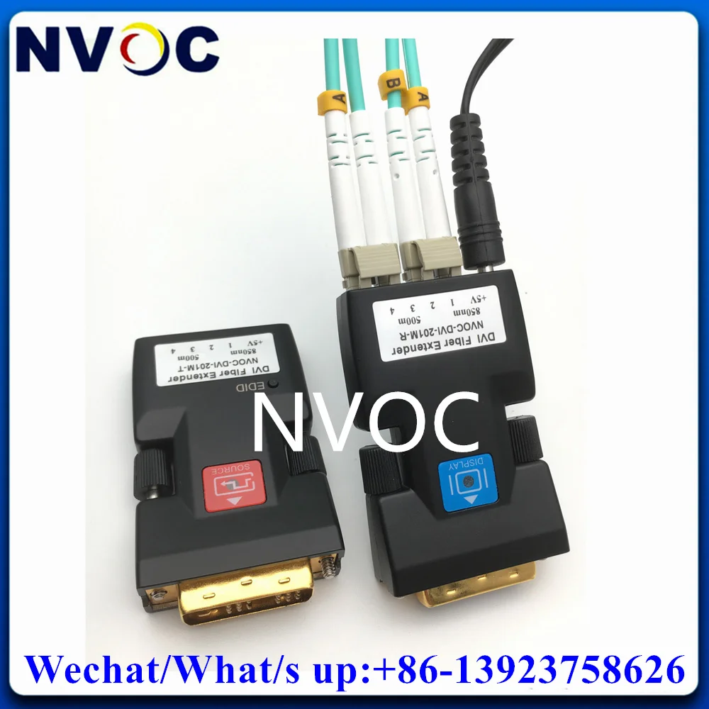 4Core DVI Optical Extender Quad 4LC Multimode 850nm VCSEL Fiber Optic Cable Up To 500M 4Ch DVI-D Converter For LED Screen Wall