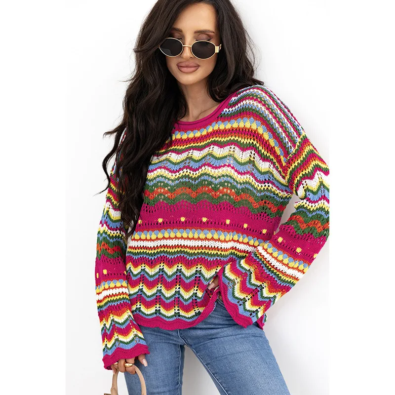 

Women's Turtleneck Long Sleeve Sweater Multicolor Casual Loose Style European And American Fashion Autumn Top