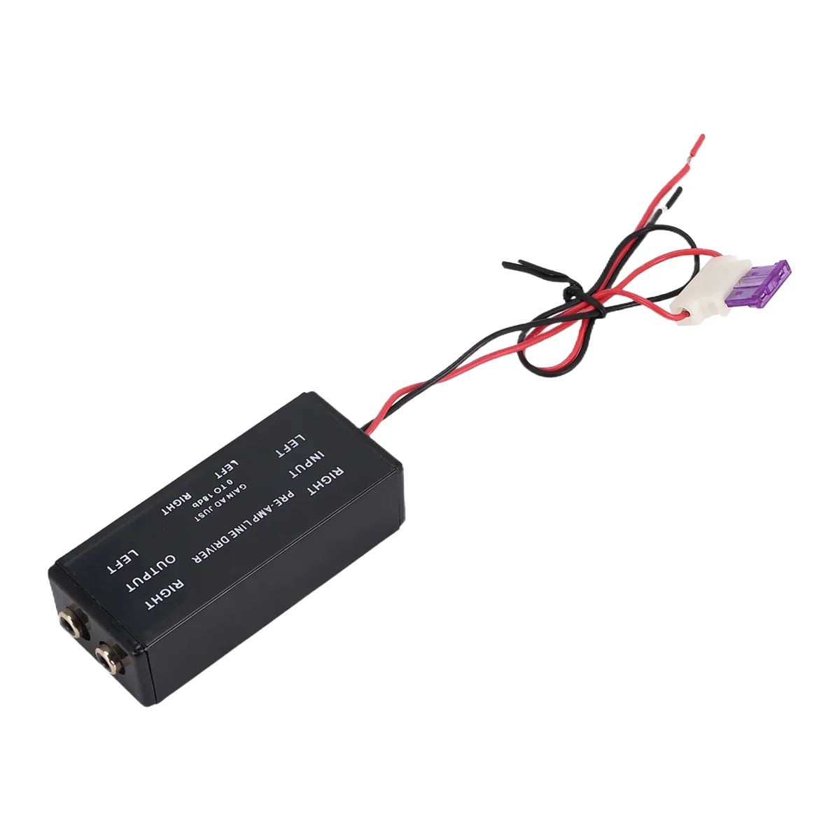 Car-New Black Rca Input/Output Adjustable Pac Turbo 1 Line Driver Signal Amplifier Booster Adapter for Car Boat