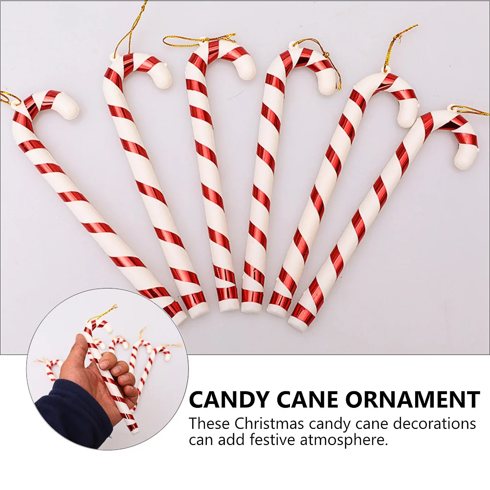 

1Set Christmas Decoration Candy Cane Ornament Red White Small Hanging Pendant Christmas Tree Photo Props Party Supplies