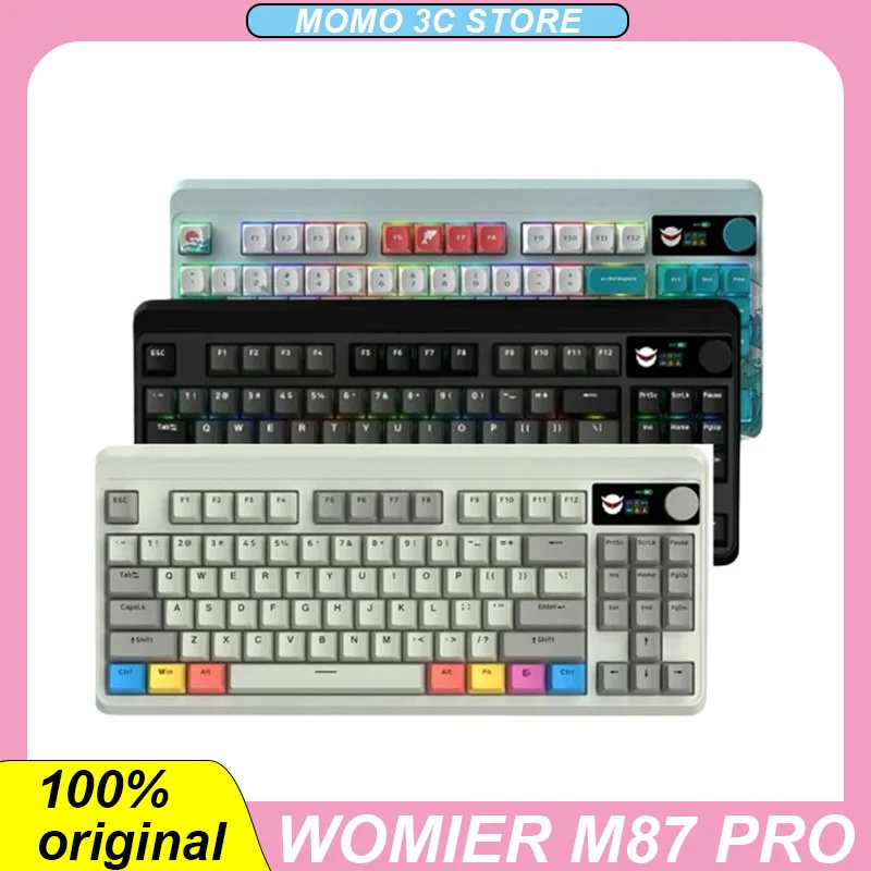 

XVX Womier M87 Pro Mechanical Keyboard Wireless Bluetooth Wired Tri-Mode 2.4G Hot-Swap Tkl RGB Knob Custom OLED Display Keyboard