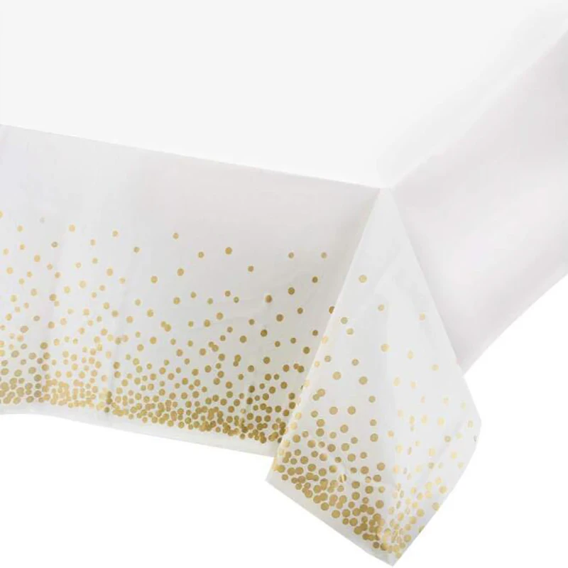 Tafelkleden Rose Gold Dot-vorm Wegwerp Party Waterdicht Tafelkleed Bruiloft Decor Volwassen Verjaardagsfeestjes Decoraties