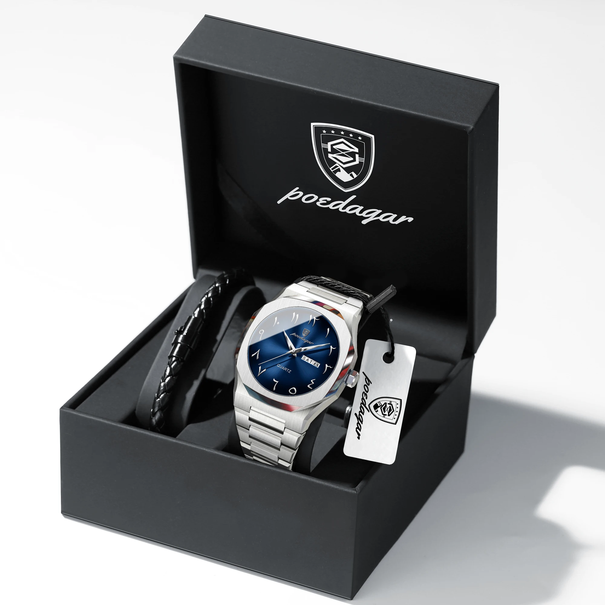 POEDAGAR Top Fashion Men's Watches Waterproof Week Date Men Wristwatch Quartz Stainless Steel Lovers Watch Boyfriend Gift Reloj