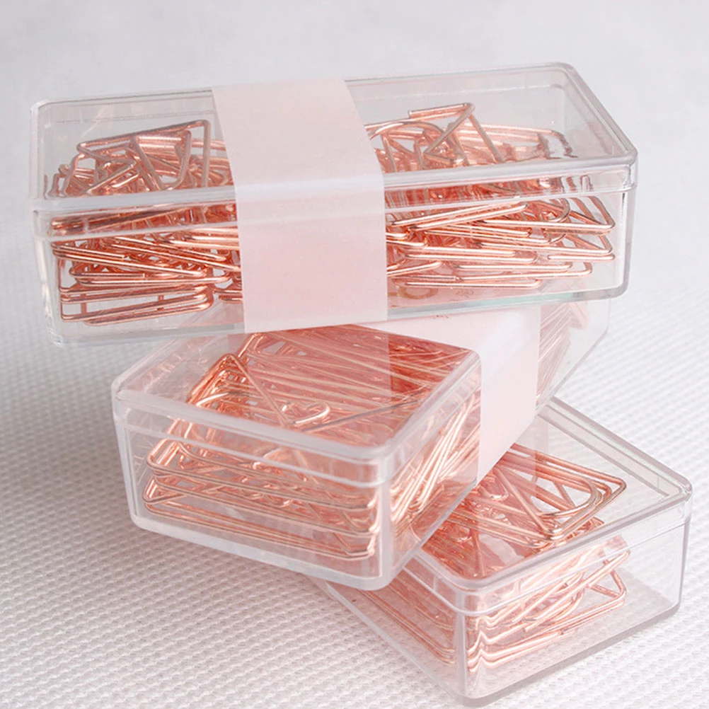 20 Pcs Heart Shaped Envelope Paper Clips Rose Gold Office Accessory Portable Bookmarks Creative Stationery