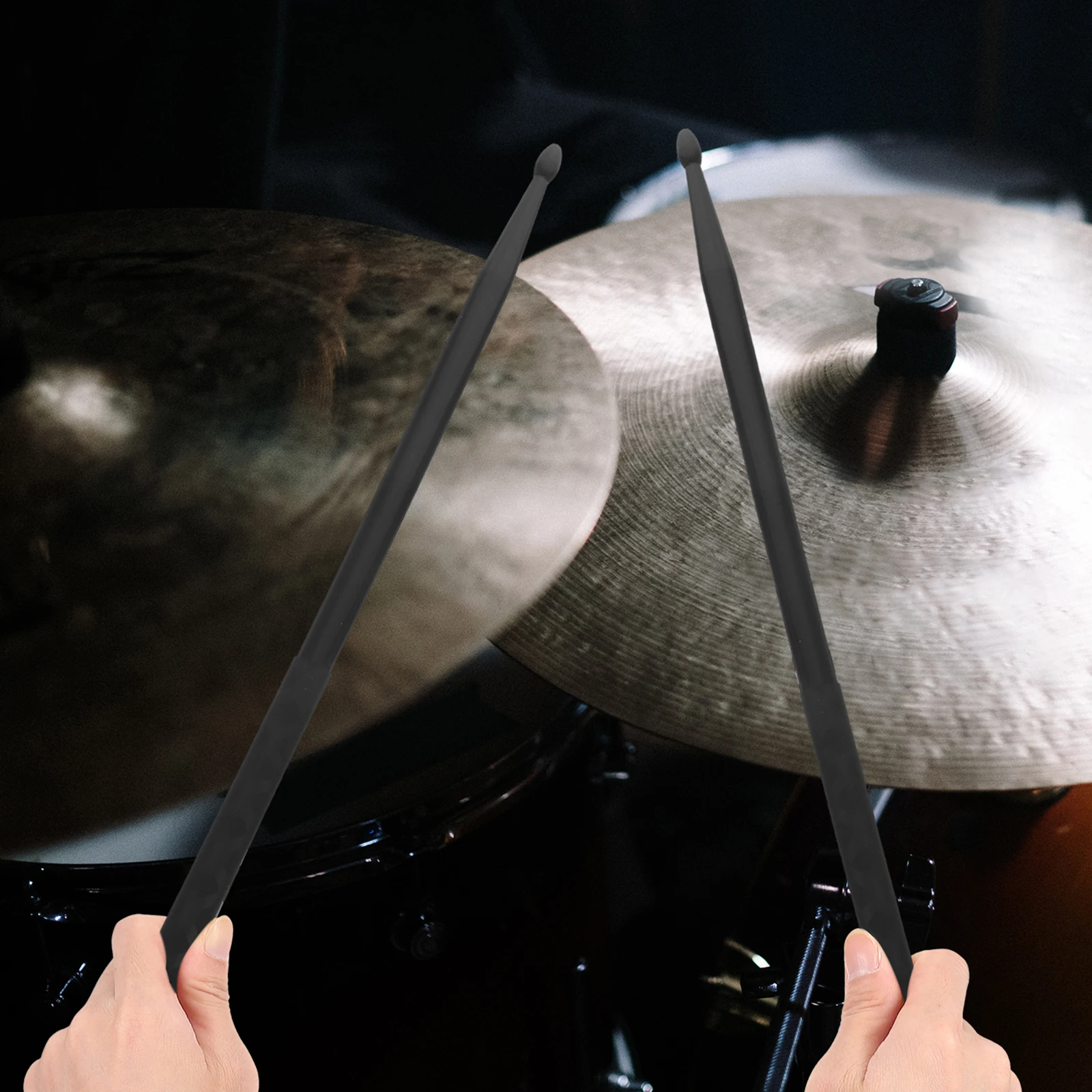

Anti-slip Nylon Drumsticks Black Color Comfort Grip Suitable All Skill Levels Lightweight Durable Adult Practice Percussion