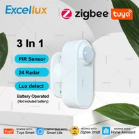 Sensor de presencia humana ZigBee, Sensor de movimiento PIR de Radar MmWave de 24G, detección de distancia de luminosidad, para Tuya/Asistente doméstico Zigbee2MQTT