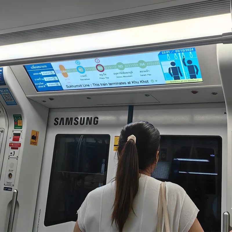 long bar advertising stretched strip wide lcd panel sign display for supermarket shelf subway digital signage advertising screen