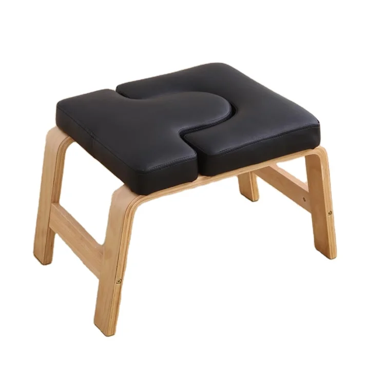 Yoga Chair Handstand Bench for Home & Gym Inversion Stool with Wooden and PU Mats