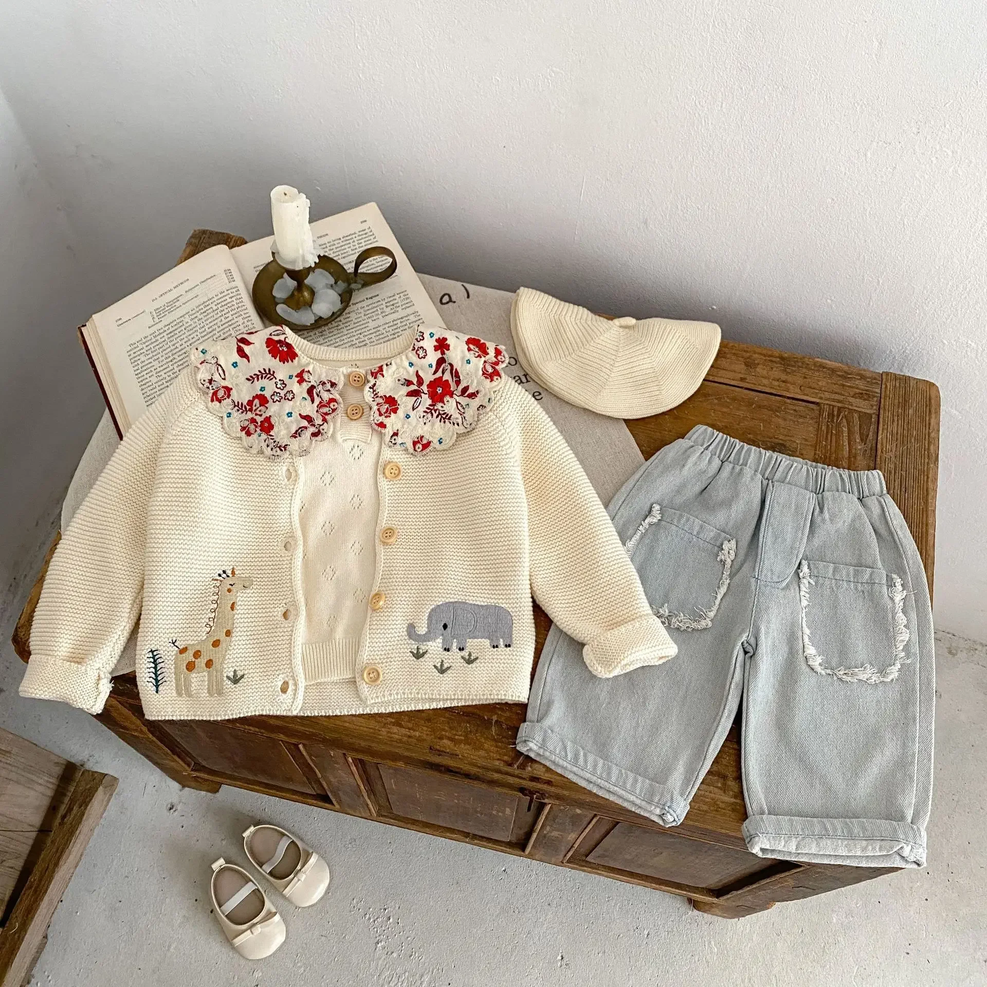 0-3T Newborn Kid Baby Boy Girl Autumn Winter Clothes Knit Baby Sweater Cardigan Animal Print Coat Knitwear Outfit