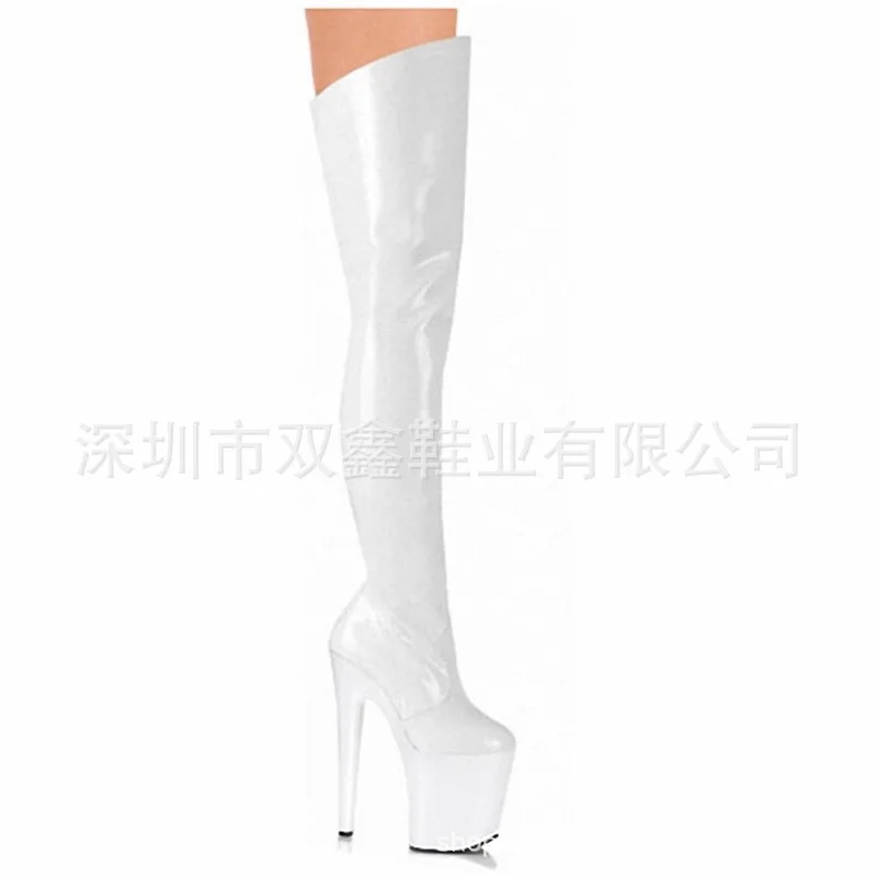 Women's Sandals15  20CM High-heeled Patent Leather Women's Boots Knee-high Heels Nightclub Knee-high Boots  YKC - Image 5