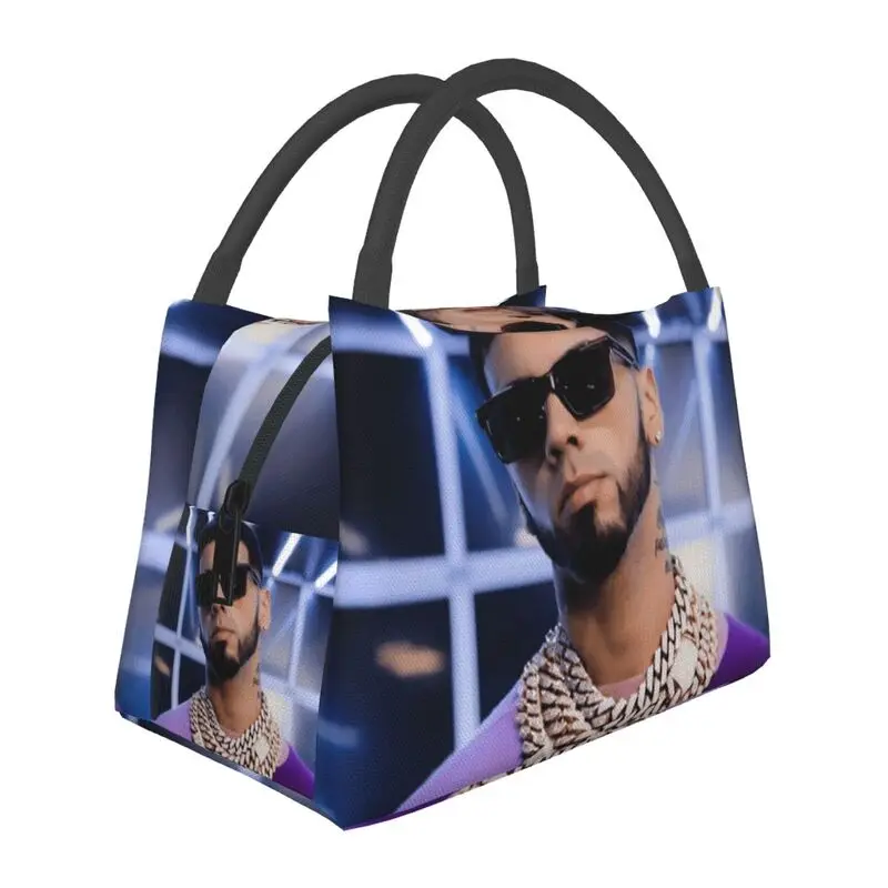 

Latin Urban Music Anuel AA Thermal Insulated Lunch Bags Women Portable Lunch Container for Office Outdoor Storage Meal Food Box