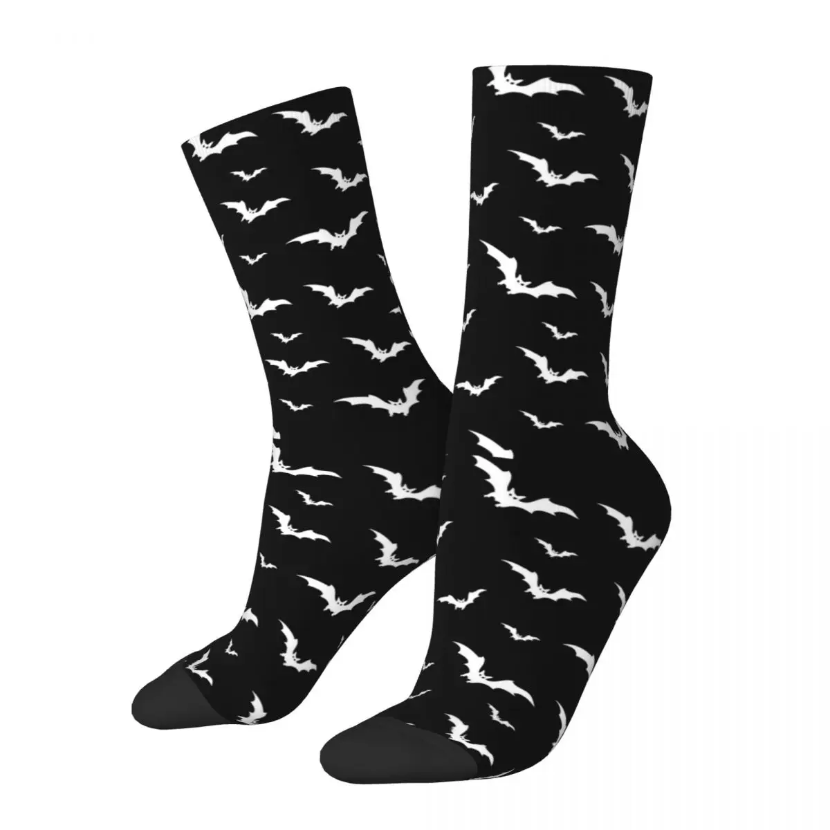 Chaussettes gothiques en polyester pour hommes et femmes, chaussettes de chauve-souris décontractées, chaussettes de sport d'Halloween, printemps, été, automne, hiver, mode