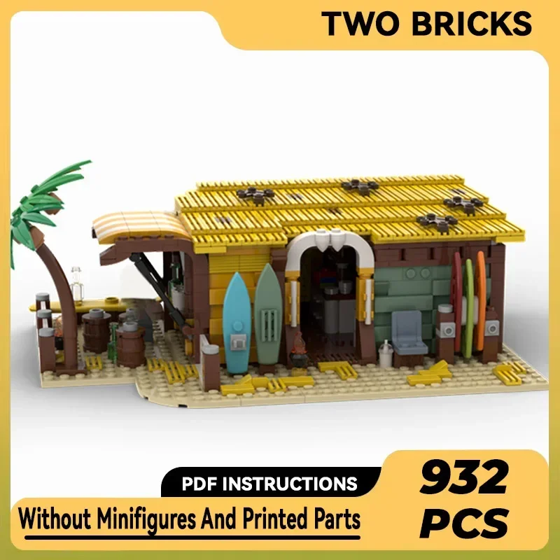 Moc Building Bricks Street View Model Surf Shop and Bar Technology Modular Blocks Gifts Toys For Children DIY Sets Assembly