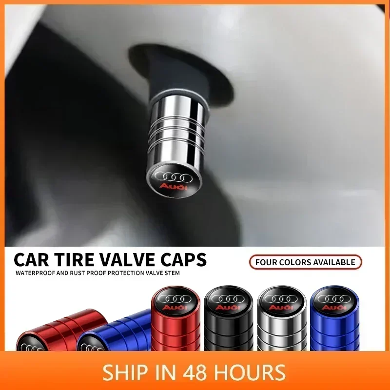 

4pcs Metal Car Badges Wheel Tire Valve Caps Auto Accessories For Audi A1 A3 A4 A5 A6 A7 S3 S4 S5 S6 RS3 RS4 RS5 RS6 Q3 Q5 Q7