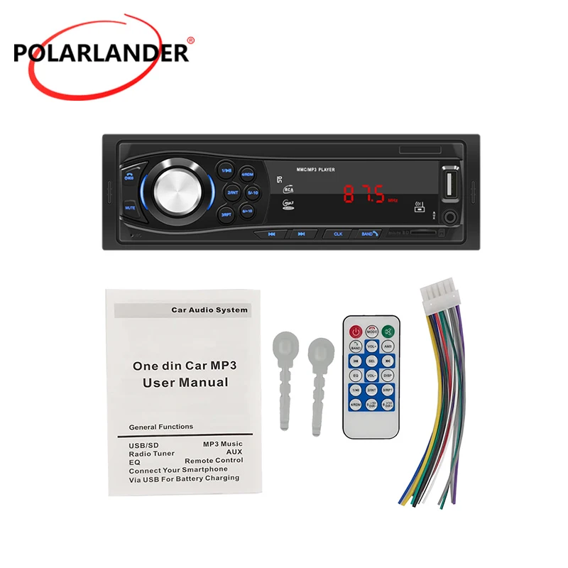 Card remote control FM car radio bluetooth call AUX input TF USB card MP3 player