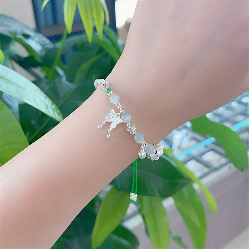 

Sterling Silver Bracelet S925 For Women's Female Girl Original Manual Lovers Retro Style Popular Gift Fashion Boutique Jewelry