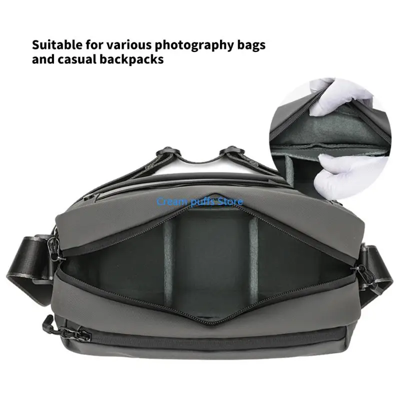 50LE وحدة تخزين الكاميرا مبطنة قابلة للإزالة، هيكل داخلي قابل للتعديل، مقاوم للصدمات، مناسب للسفر، حقيبة تخزين قابلة للطي #2