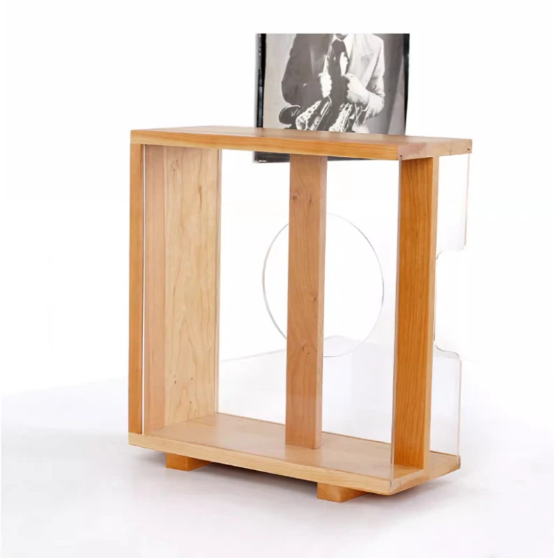 Black Walnut Vinyl Record Storage Shelf 12-Inch LP Display Rack Wooden CD Holder for Vinyl Records Collector Organizer Stand