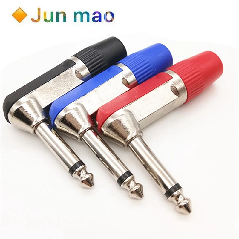 1PCS 90 degree elbow 6.5 plug 6.35 plug big two core 6.5 mono plug microphone connector 7-shaped