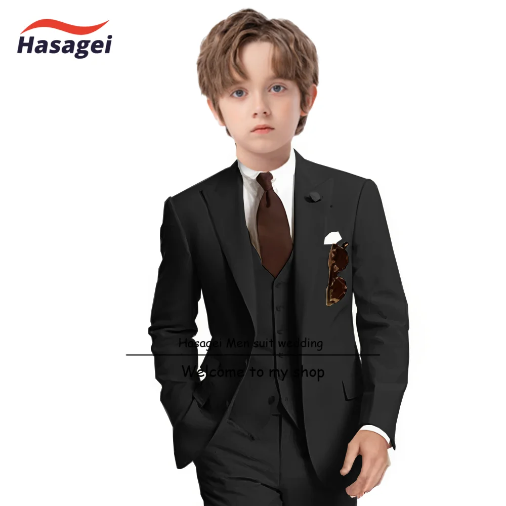 Champagne Color Formal Boys Suit 3 Piece Wedding Kids Tuxedo Children Party Clothes 2-16 Years Old Custom Color