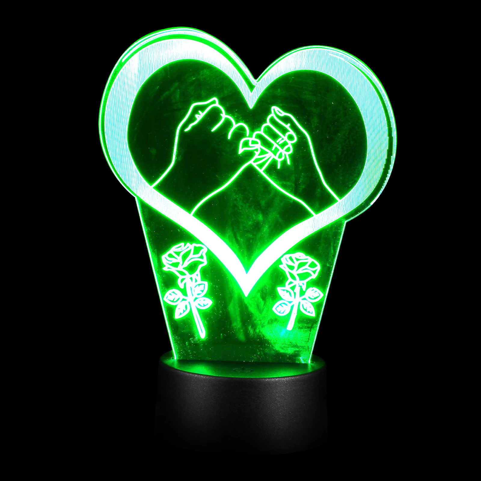 

3D Heart Shape Night Light Acrylic Bedroom Lamp Romantic Atmosphere Creative LED Desk Bedside Valentine Gifts Warm Glow Small