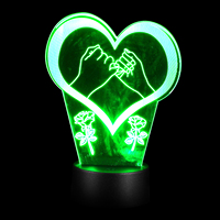 3D Heart Shape Night Light Acrylic Bedroom Lamp Romantic Atmosphere Creative LED Desk Bedside Valentine Gifts Warm Glow Small