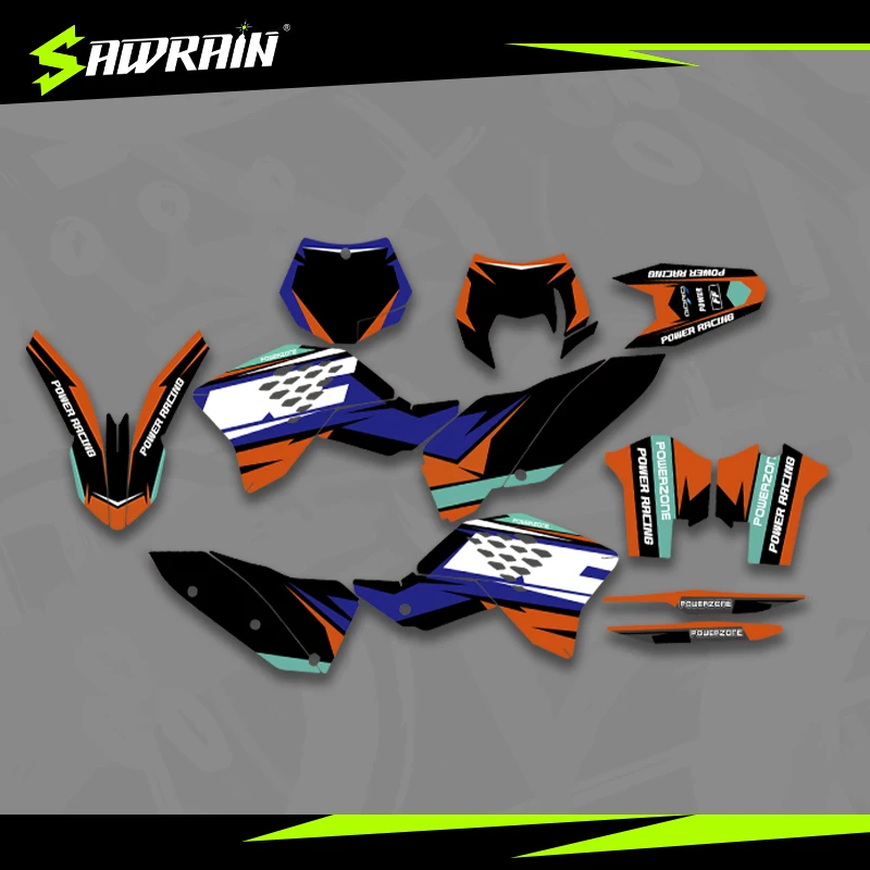 

Sawrain Motorcycle Graphics Backgrounds Decal Stickers Kits for KTM EXC XCW SXF 07-10SXF 08-11EXC 002