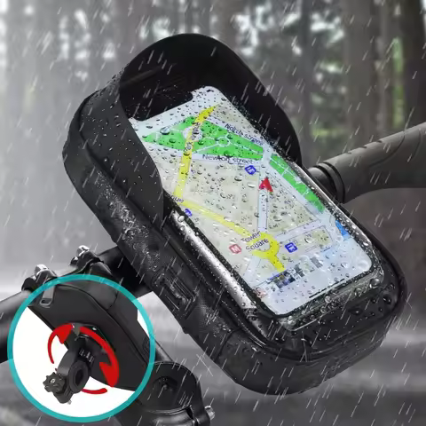 Bicycle Motorcycle Waterproof Phone Holder Bag for iPhone 16 15 14 Pro Max Samsung Xiaomi Mobile Support Stand Mount Bracket